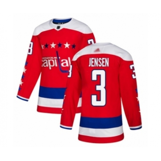 Men's Washington Capitals #3 Nick Jensen Authentic Red Alternate Hockey Jersey Men's Washington Capitals #3 Nick Jensen Authentic Red Alternate Hockey Jersey