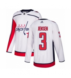 Men's Washington Capitals #3 Nick Jensen Authentic White Away Hockey Jersey