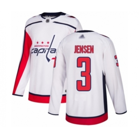 Men's Washington Capitals #3 Nick Jensen Authentic White Away Hockey Jersey Men's Washington Capitals #3 Nick Jensen Authentic White Away Hockey Jersey