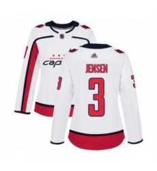 Women's Washington Capitals #3 Nick Jensen Authentic White Away Hockey Jersey Women's Washington Capitals #3 Nick Jensen Authentic White Away Hockey Jersey