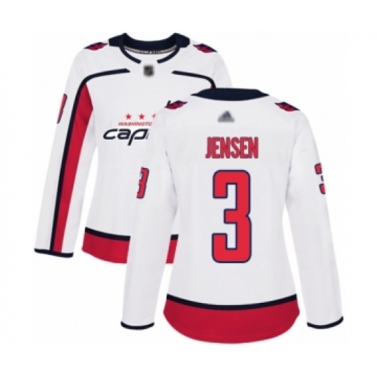 Women's Washington Capitals #3 Nick Jensen Authentic White Away Hockey Jersey Women's Washington Capitals #3 Nick Jensen Authentic White Away Hockey Jersey