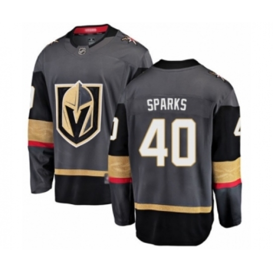 Men's Vegas Golden Knights #40 Garret Sparks Authentic Black Home Fanatics Branded Breakaway Hockey Jersey Men's Vegas Golden Knights #40 Garret Sparks Authentic Black Home Fanatics Branded Breakaway Hockey Jersey