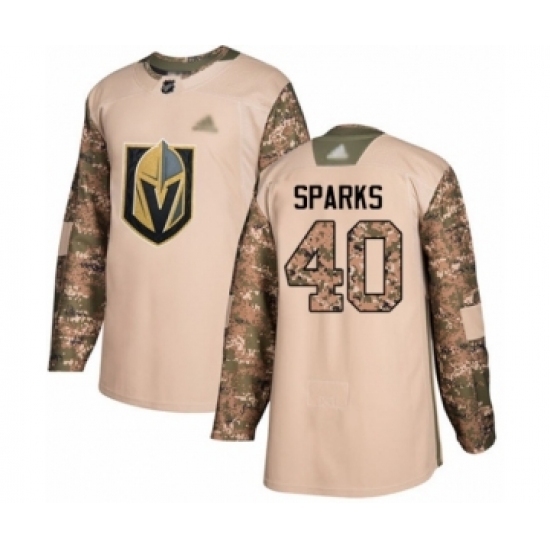 Men's Vegas Golden Knights #40 Garret Sparks Authentic Camo Veterans Day Practice Hockey Jersey Men's Vegas Golden Knights #40 Garret Sparks Authentic Camo Veterans Day Practice Hockey Jersey