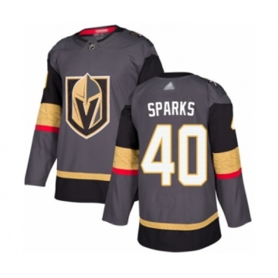 Men's Vegas Golden Knights #40 Garret Sparks Authentic Gray Home Hockey Jersey Men's Vegas Golden Knights #40 Garret Sparks Authentic Gray Home Hockey Jersey