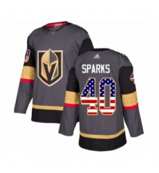 Men's Vegas Golden Knights #40 Garret Sparks Authentic Gray USA Flag Fashion Hockey Jersey