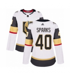 Women's Vegas Golden Knights #40 Garret Sparks Authentic White Away Hockey Jersey