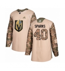 Youth Vegas Golden Knights #40 Garret Sparks Authentic Camo Veterans Day Practice Hockey Jersey
