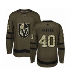 Youth Vegas Golden Knights #40 Garret Sparks Authentic Green Salute to Service Hockey Jersey