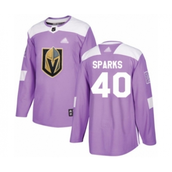Youth Vegas Golden Knights #40 Garret Sparks Authentic Purple Fights Cancer Practice Hockey Jersey Youth Vegas Golden Knights #40 Garret Sparks Authentic Purple Fights Cancer Practice Hockey Jersey