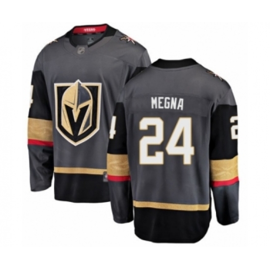 Men's Vegas Golden Knights #24 Jaycob Megna Authentic Black Home Fanatics Branded Breakaway Hockey Jersey Men's Vegas Golden Knights #24 Jaycob Megna Authentic Black Home Fanatics Branded Breakaway Hockey Jersey