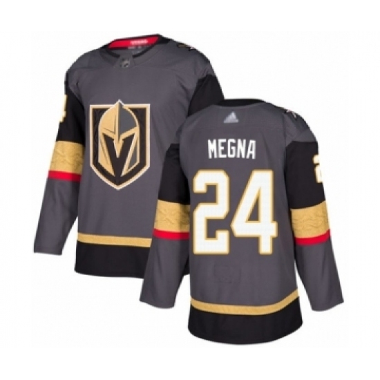 Men's Vegas Golden Knights #24 Jaycob Megna Authentic Gray Home Hockey Jersey Men's Vegas Golden Knights #24 Jaycob Megna Authentic Gray Home Hockey Jersey