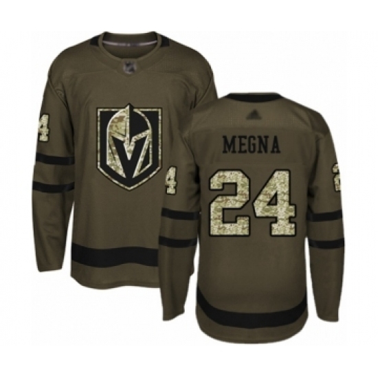 Men's Vegas Golden Knights #24 Jaycob Megna Authentic Green Salute to Service Hockey Jersey Men's Vegas Golden Knights #24 Jaycob Megna Authentic Green Salute to Service Hockey Jersey