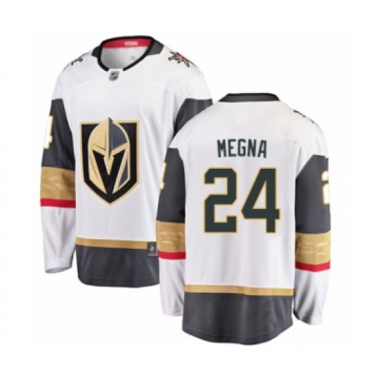 Men's Vegas Golden Knights #24 Jaycob Megna Authentic White Away Fanatics Branded Breakaway Hockey Jersey Men's Vegas Golden Knights #24 Jaycob Megna Authentic White Away Fanatics Branded Breakaway Hockey Jersey