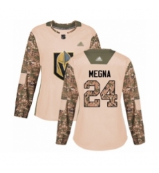 Women's Vegas Golden Knights #24 Jaycob Megna Authentic Camo Veterans Day Practice Hockey Jersey Women's Vegas Golden Knights #24 Jaycob Megna Authentic Camo Veterans Day Practice Hockey Jersey
