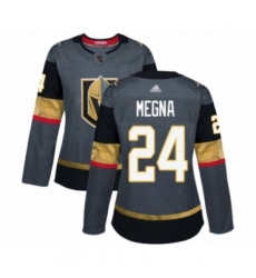Women's Vegas Golden Knights #24 Jaycob Megna Authentic Gray Home Hockey Jersey