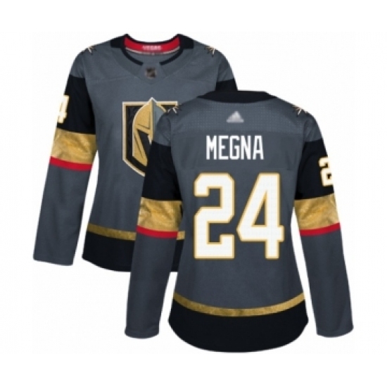 Women's Vegas Golden Knights #24 Jaycob Megna Authentic Gray Home Hockey Jersey Women's Vegas Golden Knights #24 Jaycob Megna Authentic Gray Home Hockey Jersey