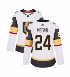 Women's Vegas Golden Knights #24 Jaycob Megna Authentic White Away Hockey Jersey