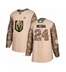 Youth Vegas Golden Knights #24 Jaycob Megna Authentic Camo Veterans Day Practice Hockey Jersey
