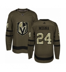 Youth Vegas Golden Knights #24 Jaycob Megna Authentic Green Salute to Service Hockey Jersey