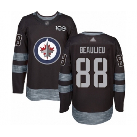 Men's Winnipeg Jets #88 Nathan Beaulieu Authentic Black 1917-2017 100th Anniversary Hockey Jersey Men's Winnipeg Jets #88 Nathan Beaulieu Authentic Black 1917-2017 100th Anniversary Hockey Jersey