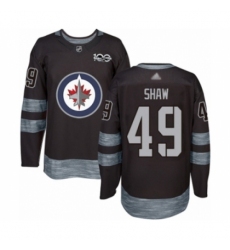 Men's Winnipeg Jets #49 Logan Shaw Authentic Black 1917-2017 100th Anniversary Hockey Jersey