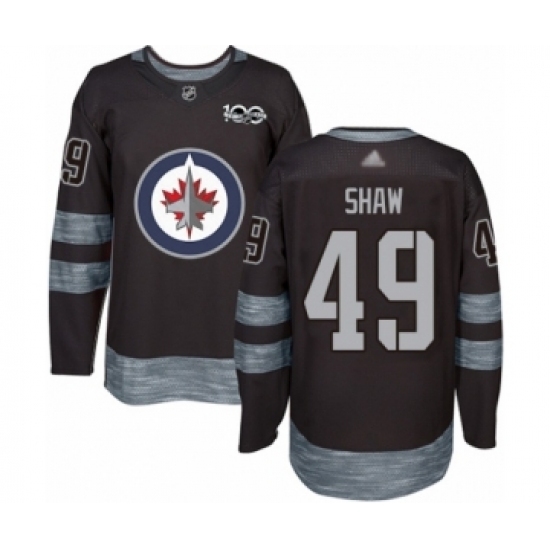 Men's Winnipeg Jets #49 Logan Shaw Authentic Black 1917-2017 100th Anniversary Hockey Jersey Men's Winnipeg Jets #49 Logan Shaw Authentic Black 1917-2017 100th Anniversary Hockey Jersey