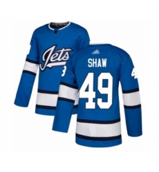 Youth Winnipeg Jets #49 Logan Shaw Authentic Blue Alternate Hockey Jersey Youth Winnipeg Jets #49 Logan Shaw Authentic Blue Alternate Hockey Jersey
