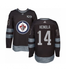 Men's Winnipeg Jets #14 Ville Heinola Authentic Black 1917-2017 100th Anniversary Hockey Jersey