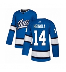 Men's Winnipeg Jets #14 Ville Heinola Authentic Blue Alternate Hockey Jersey