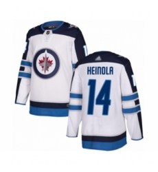 Men's Winnipeg Jets #14 Ville Heinola Authentic White Away Hockey Jersey