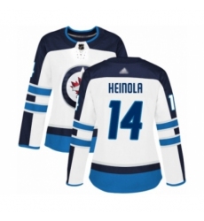 Women's Winnipeg Jets #14 Ville Heinola Authentic White Away Hockey Jersey