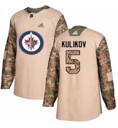 Men's Adidas Winnipeg Jets #5 Dmitry Kulikov Authentic Camo Veterans Day Practice NHL Jersey