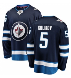 Men's Winnipeg Jets #5 Dmitry Kulikov Fanatics Branded Navy Blue Home Breakaway NHL Jersey