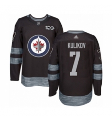 Men's Winnipeg Jets #7 Dmitry Kulikov Authentic Black 1917-2017 100th Anniversary Hockey Jersey