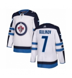 Men's Winnipeg Jets #7 Dmitry Kulikov Authentic White Away Hockey Jersey