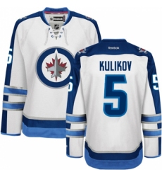 Women's Reebok Winnipeg Jets #5 Dmitry Kulikov Authentic White Away NHL Jersey