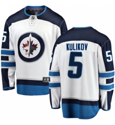 Youth Winnipeg Jets #5 Dmitry Kulikov Fanatics Branded White Away Breakaway NHL Jersey