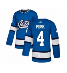 Men's Winnipeg Jets #4 Neal Pionk Authentic Blue Alternate Hockey Jersey
