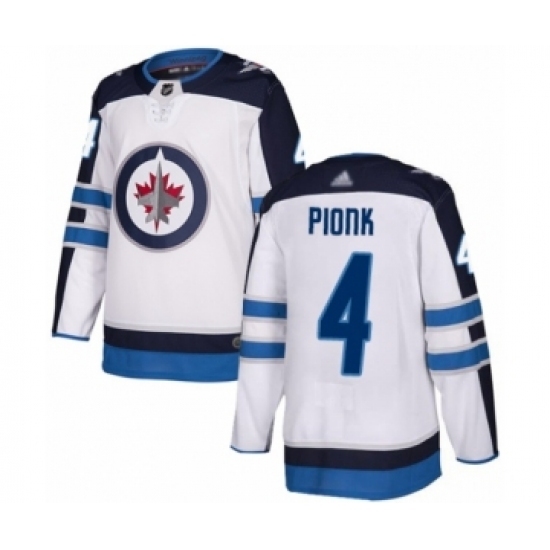 Men's Winnipeg Jets #4 Neal Pionk Authentic White Away Hockey Jersey Men's Winnipeg Jets #4 Neal Pionk Authentic White Away Hockey Jersey