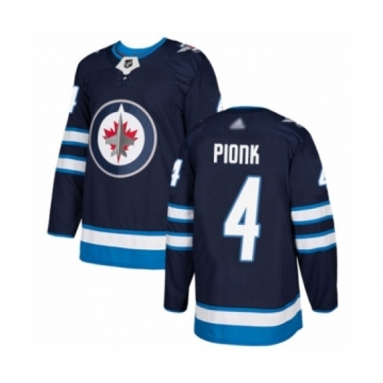 Youth Winnipeg Jets #4 Neal Pionk Authentic Navy Blue Home Hockey Jersey Youth Winnipeg Jets #4 Neal Pionk Authentic Navy Blue Home Hockey Jersey