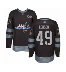 Men's Washington Capitals #49 Brett Leason Authentic Black 1917-2017 100th Anniversary Hockey Jersey