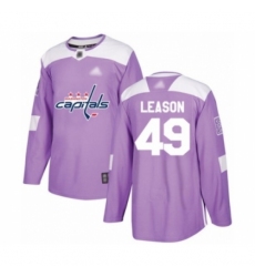 Men's Washington Capitals #49 Brett Leason Authentic Purple Fights Cancer Practice Hockey Jersey