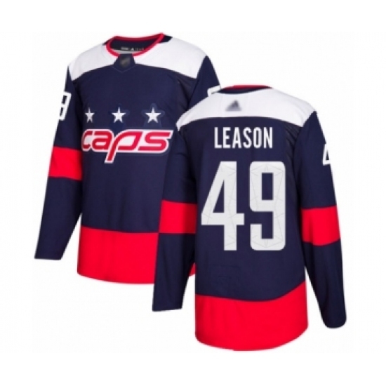 Youth Washington Capitals #49 Brett Leason Authentic Navy Blue 2018 Stadium Series Hockey Jersey Youth Washington Capitals #49 Brett Leason Authentic Navy Blue 2018 Stadium Series Hockey Jersey