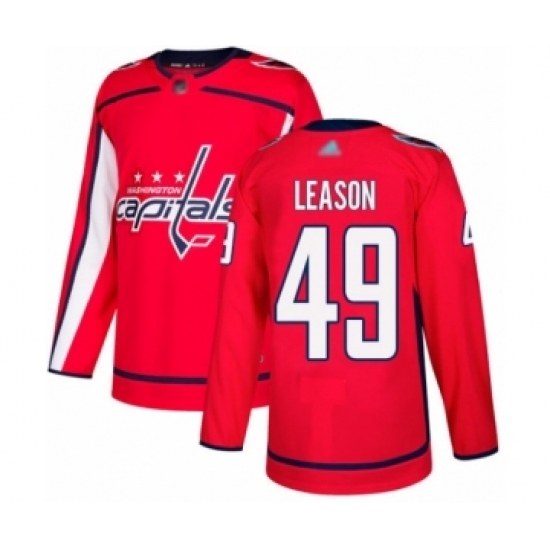 Youth Washington Capitals #49 Brett Leason Authentic Red Home Hockey Jersey Youth Washington Capitals #49 Brett Leason Authentic Red Home Hockey Jersey