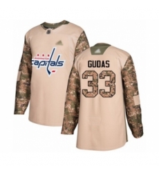 Men's Washington Capitals #33 Radko Gudas Authentic Camo Veterans Day Practice Hockey Jersey