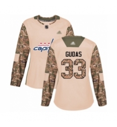 Women's Washington Capitals #33 Radko Gudas Authentic Camo Veterans Day Practice Hockey Jersey