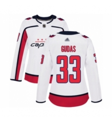 Women's Washington Capitals #33 Radko Gudas Authentic White Away Hockey Jersey