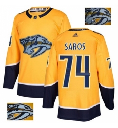 Men's Adidas Nashville Predators #74 Juuse Saros Authentic Gold Fashion Gold NHL Jersey Men's Adidas Nashville Predators #74 Juuse Saros Authentic Gold Fashion Gold NHL Jersey