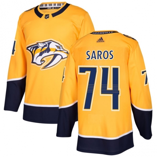 Youth Adidas Nashville Predators #74 Juuse Saros Authentic Gold Home NHL Jersey Youth Adidas Nashville Predators #74 Juuse Saros Authentic Gold Home NHL Jersey