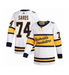Youth Nashville Predators #74 Juuse Saros Authentic White 2020 Winter Classic Hockey Jersey